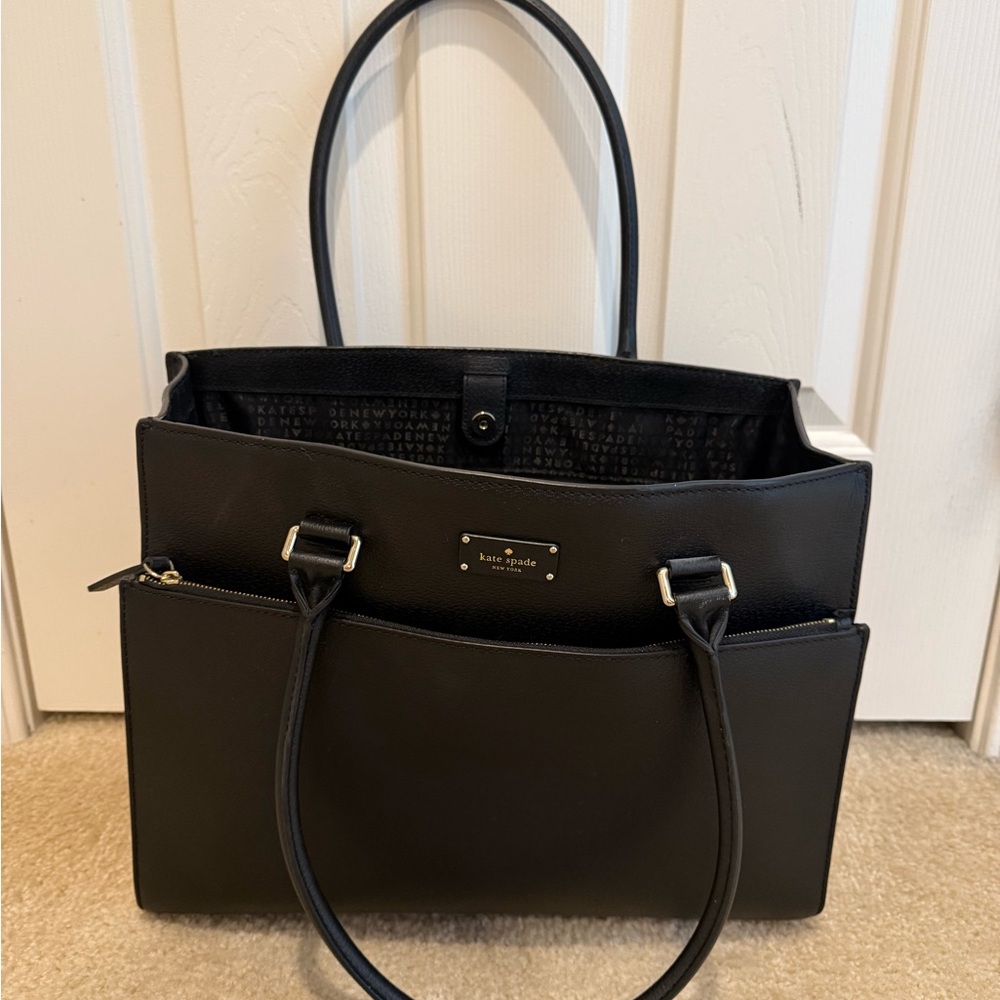 Kate Spade Black Tote with Silver Accents